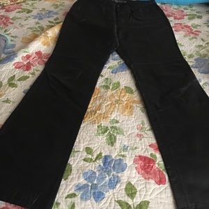 Genuine black leather boot cut pants